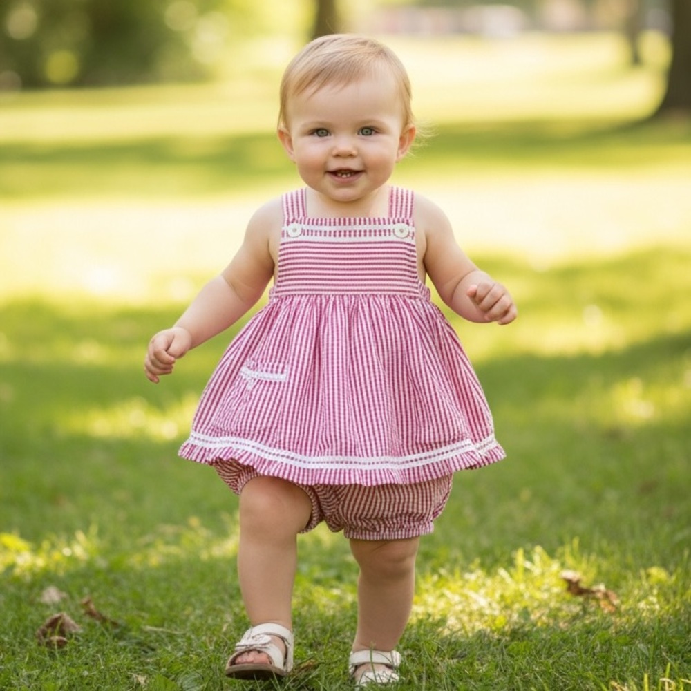 Ralph Lauren Overalls Dress With Bottoms Baby Girl, Nine Months